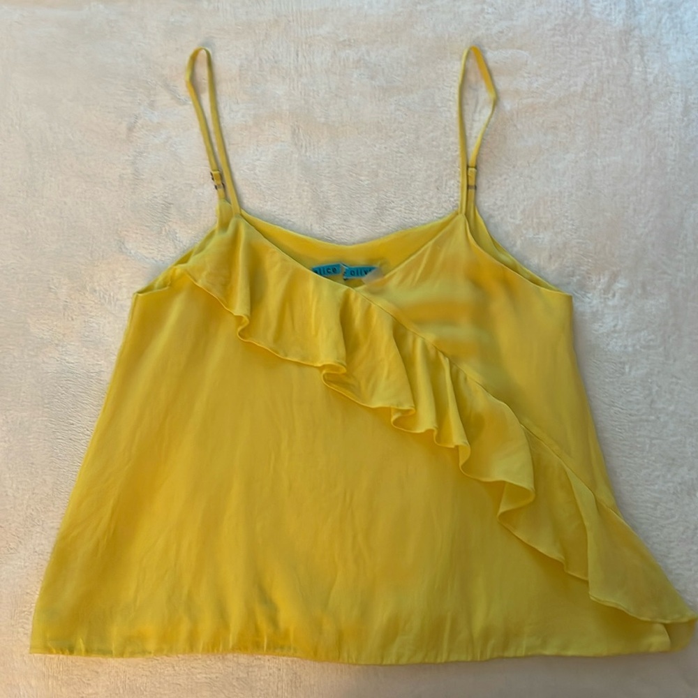 3 for‎ $25! Alice + Olivia yellow silk cropped tank,  size xsmall